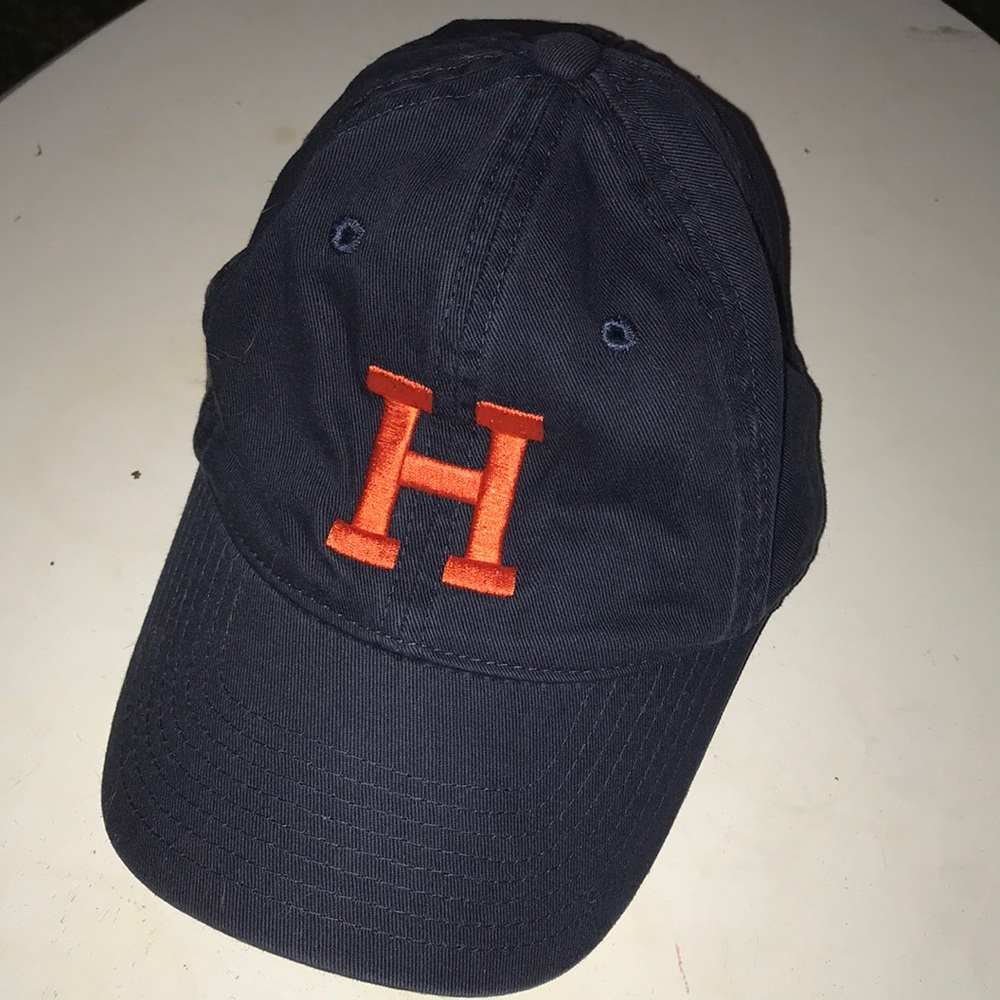 Hope College Navy Baseball Cap with Orange 'H' Embroidery - Men Accessories